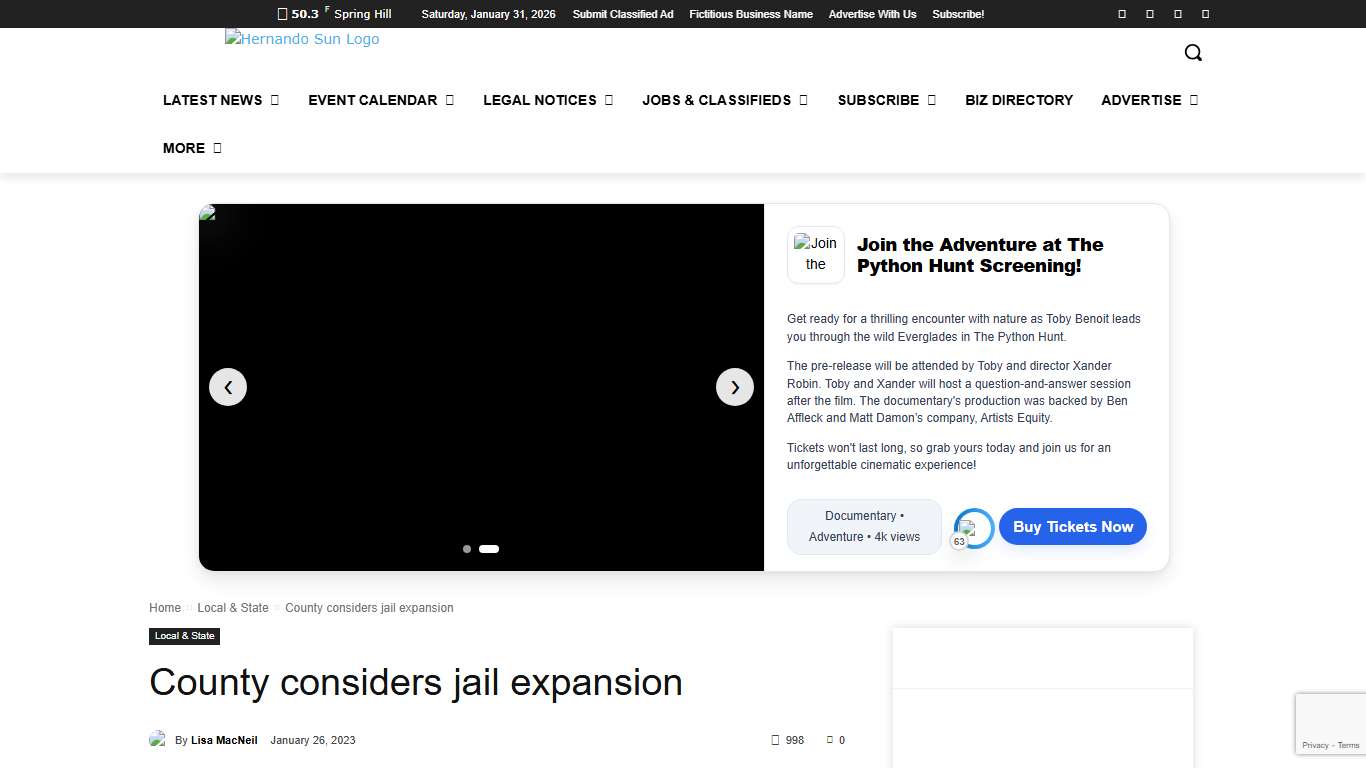 County considers jail expansion - Hernando Sun